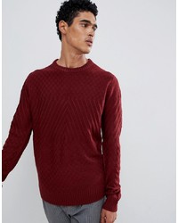 Мужской темно-красный вязаный свитер от D-struct