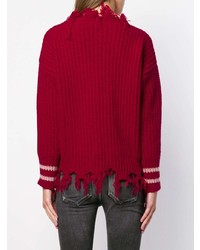 Женский темно-красный вязаный свитер от Pinko