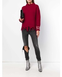 Женский темно-красный вязаный свитер от Pinko