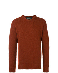 Мужской темно-красный вязаный свитер от DSQUARED2