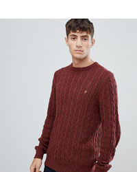 Мужской темно-красный вязаный свитер от Farah