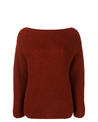 Женский темно-красный вязаный свитер от Forte Forte