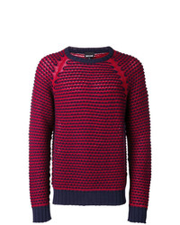 Мужской темно-красный вязаный свитер от Just Cavalli