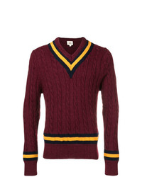 Мужской темно-красный вязаный свитер от Kent & Curwen