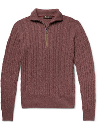 Мужской темно-красный вязаный свитер от Loro Piana