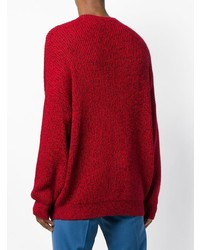 Мужской темно-красный вязаный свитер от Balenciaga