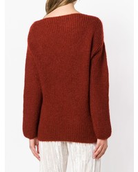 Женский темно-красный вязаный свитер от Forte Forte