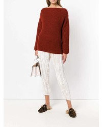 Женский темно-красный вязаный свитер от Forte Forte