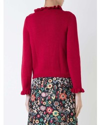 Женский темно-красный вязаный свитер от Rossella Jardini