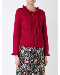 Женский темно-красный вязаный свитер от Rossella Jardini