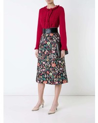 Женский темно-красный вязаный свитер от Rossella Jardini