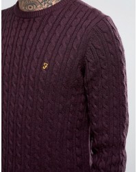 Мужской темно-красный вязаный свитер от Farah
