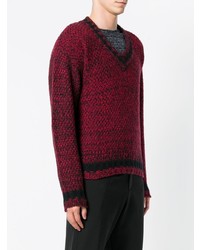 Мужской темно-красный вязаный свитер от Mp Massimo Piombo