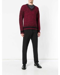 Мужской темно-красный вязаный свитер от Mp Massimo Piombo