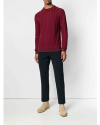 Мужской темно-красный вязаный свитер от Etro