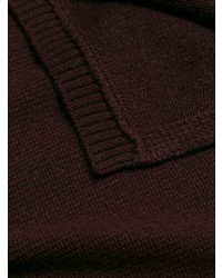 Темно-красный вязаный свободный свитер от Givenchy