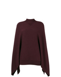 Темно-красный вязаный свободный свитер от Givenchy