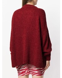 Темно-красный вязаный свободный свитер от Isabel Marant Etoile