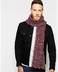 Мужской темно-красный вязаный шарф от Asos