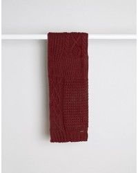 Мужской темно-красный вязаный шарф от Diesel