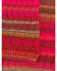 Женский темно-красный вязаный шарф от Missoni