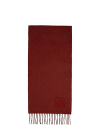 Мужской темно-красный вязаный шарф от Loewe