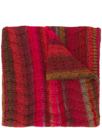 Женский темно-красный вязаный шарф от Missoni