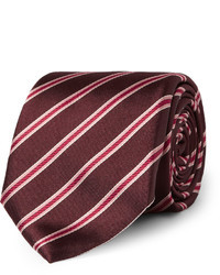 Мужской темно-красный галстук в горизонтальную полоску от Canali