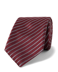 Мужской темно-красный галстук в горизонтальную полоску от Giorgio Armani