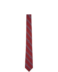 Мужской темно-красный галстук в горизонтальную полоску от Gucci