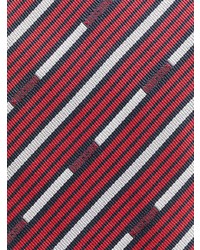 Мужской темно-красный галстук в горизонтальную полоску от Moschino