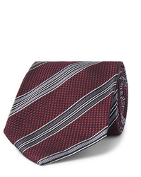 Мужской темно-красный галстук в горизонтальную полоску от Tom Ford