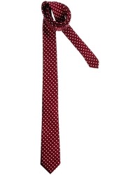 Мужской темно-красный галстук в горошек от Asos