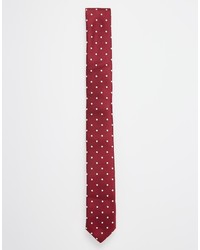 Мужской темно-красный галстук в горошек от Asos