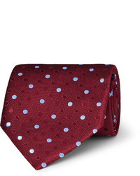 Мужской темно-красный галстук в горошек от Charvet