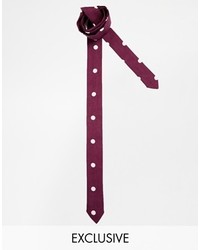Мужской темно-красный галстук в горошек от Reclaimed Vintage