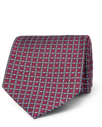 Мужской темно-красный галстук с принтом от Ermenegildo Zegna