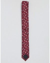Мужской темно-красный галстук с принтом от Asos