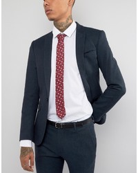 Мужской темно-красный галстук с принтом от Asos