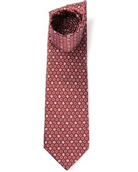 Мужской темно-красный галстук с принтом от Lanvin