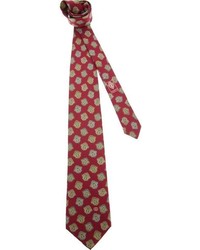 Мужской темно-красный галстук с цветочным принтом от Gucci