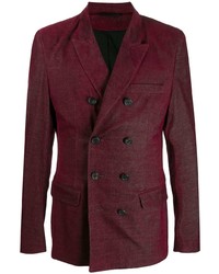 Мужской темно-красный двубортный пиджак от Ann Demeulemeester