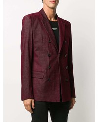 Мужской темно-красный двубортный пиджак от Ann Demeulemeester