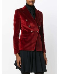 Женский темно-красный двубортный пиджак от Tagliatore