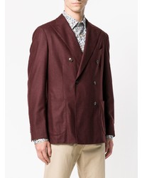Мужской темно-красный двубортный пиджак от Boglioli