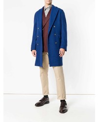 Мужской темно-красный двубортный пиджак от Boglioli