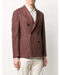 Мужской темно-красный двубортный пиджак от Lardini