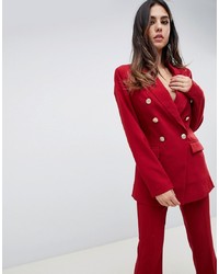 Женский темно-красный двубортный пиджак от Y.a.s