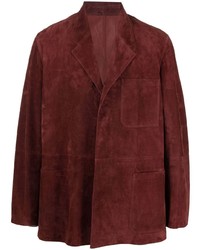Мужской темно-красный замшевый пиджак от Bally
