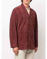 Мужской темно-красный замшевый пиджак от Bally